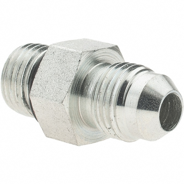 Steel Flared Tube Connector: 5/16" Tube OD, 1/2-20 x 1/2-20 Thread, 37 ° Flared Angle