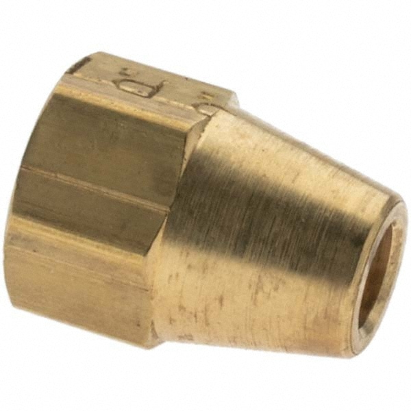 Flared Tube Short Nut: 3/16" Tube OD, 3/8-24 Thread