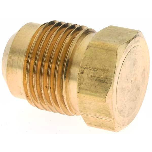 Parker - Brass Flared Tube Plug: 1/2″ Tube OD, 3/4-16 Thread, 45
