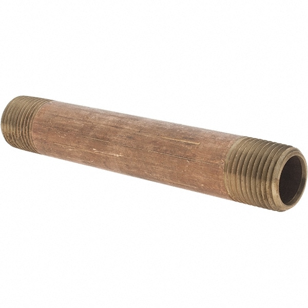 Brass Pipe Nipple: Threaded on Both Ends, 5" OAL, NPT