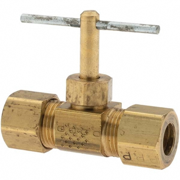 Needle Valve: Straight, Brass Body
