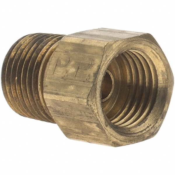 Brass Flared Tube Inverted Male Connector: 3/16" Tube OD, 1/8-27 Thread