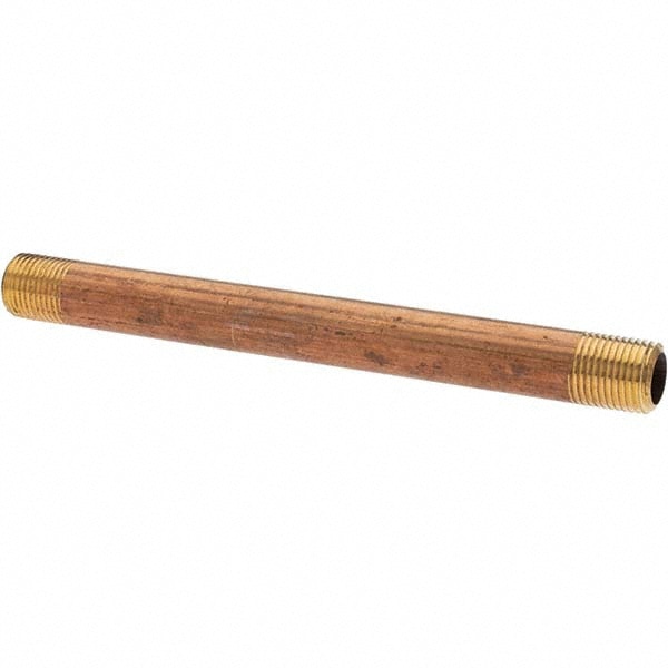 Brass Pipe Nipple: Threaded on Both Ends, 4" OAL, NPT