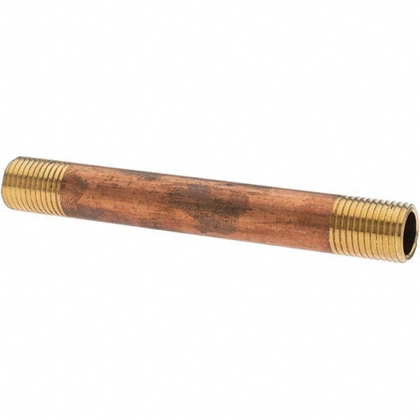 Brass Pipe Nipple: Threaded on Both Ends, 4" OAL, NPT