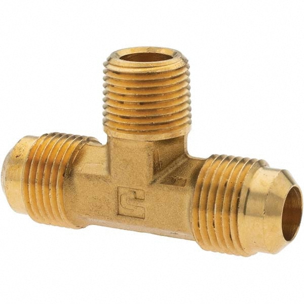 Flared Tube Male Branch Tee: 1/2" Tube OD, 3/8-18 Thread