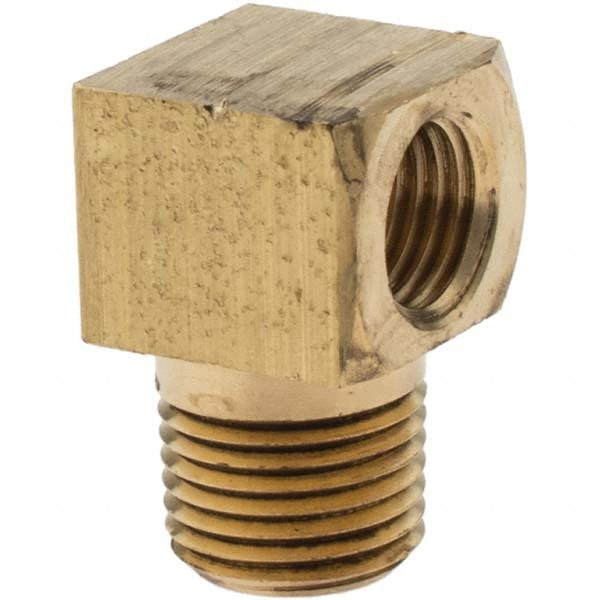 Brass Flared Tube Inverted Male Elbow: 1/8" Tube OD, 1/8-27 Thread