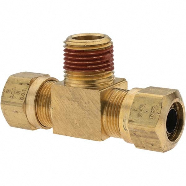 Compression Tube Male Branch Tee: 1/2" Thread, Compression x Compression x MNPT