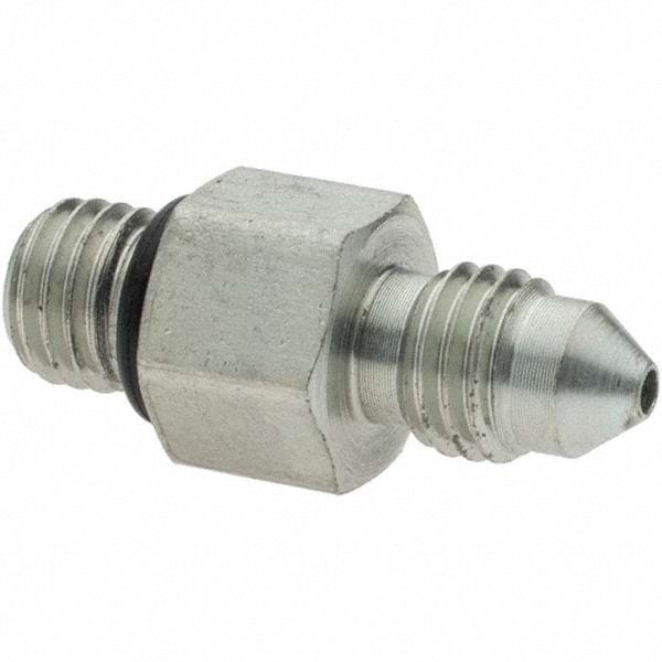Steel Flared Tube Connector: 1/8" Tube OD, 5/16-24 x 5/16-24 Thread, 37 ° Flared Angle