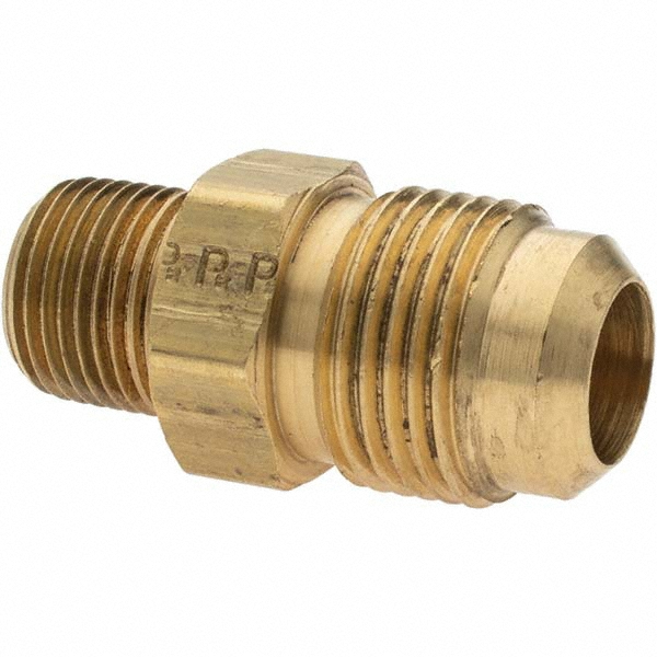 Parker Brass Flared Tube Connector 5/8" OD, 3/818 Thread, 45 deg