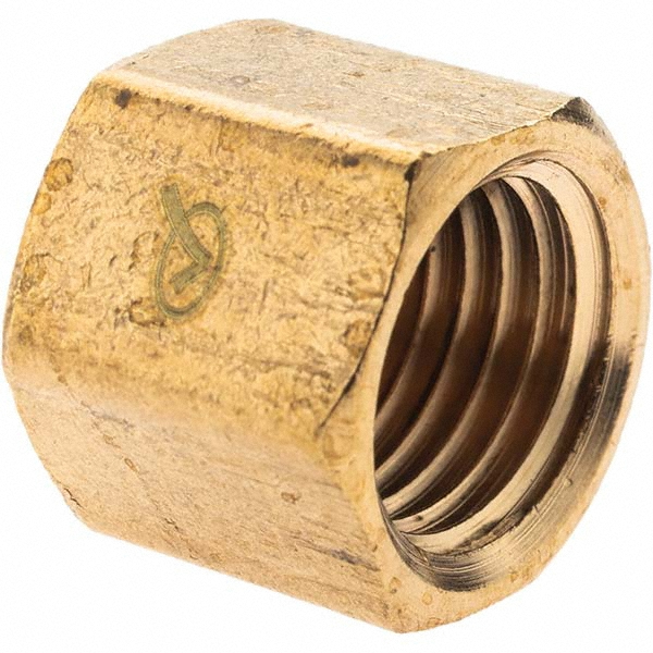 Value Collection Brass Pipe Cap 1/4" Fitting, MNPT x FNPT MSC