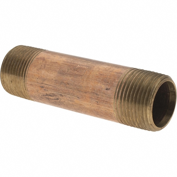 Brass Pipe Nipple: Threaded on Both Ends, 3-1/2" OAL, NPT
