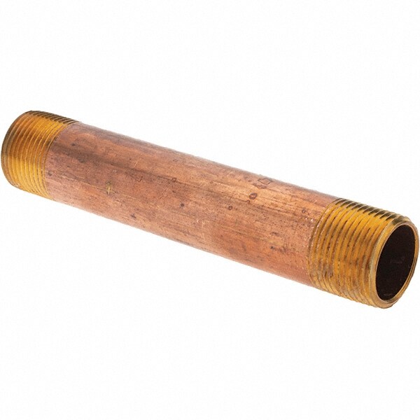 Brass Pipe Nipple: Threaded on Both Ends, 5-1/2" OAL, NPT