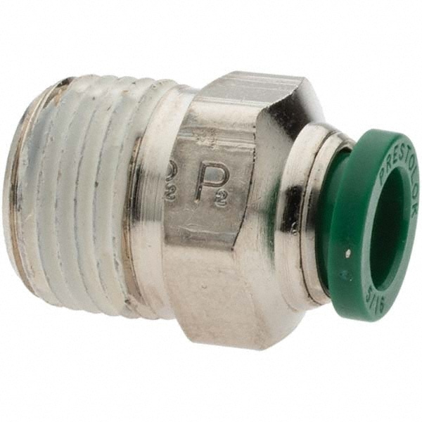 Push-To-Connect Tube to Male & Tube to Male NPT Tube Fitting: Male Connector, 3/8" Thread, 5/16" OD