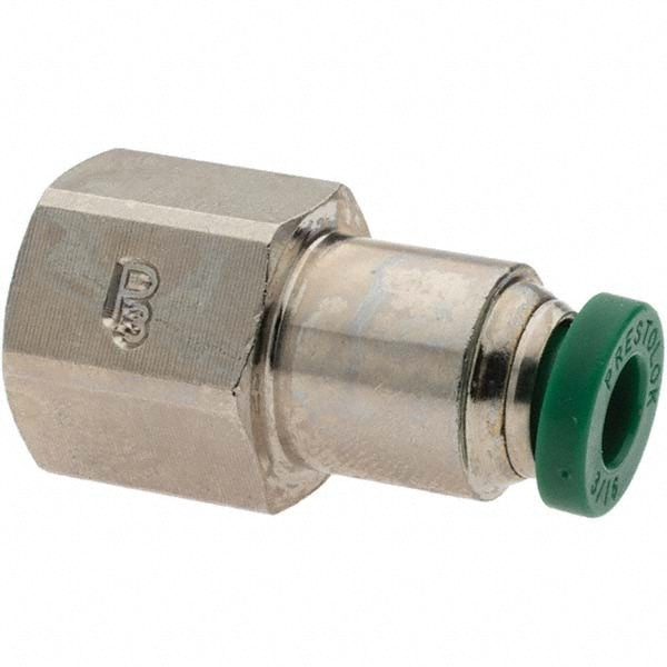 Push-To-Connect Tube to Female & Tube to Female NPT Tube Fitting: Female Connector, 1/8" Thread, 3/16" OD