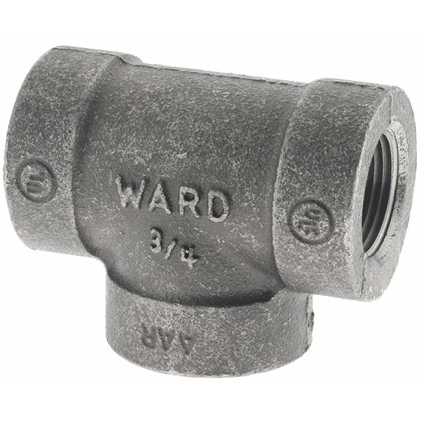 Size 3/4", Class 300, Malleable Iron Black Pipe Tee