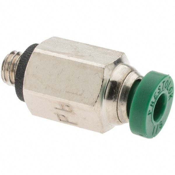 Push-To-Connect Tube to Male & Tube to Male UNF Tube Fitting: #10-32 Thread, 1/8" OD