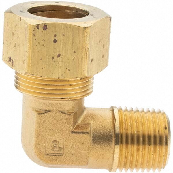 Compression Tube Male Elbow: 1/2-14" Thread, Tube x Compression