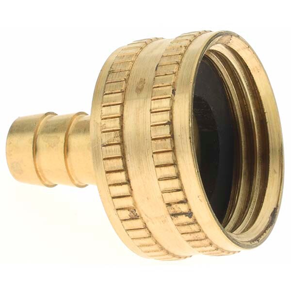 Garden Hose Fitting: 0.375" Hose, Female Hose to Male Hose, 3/4 x 3/8", Brass