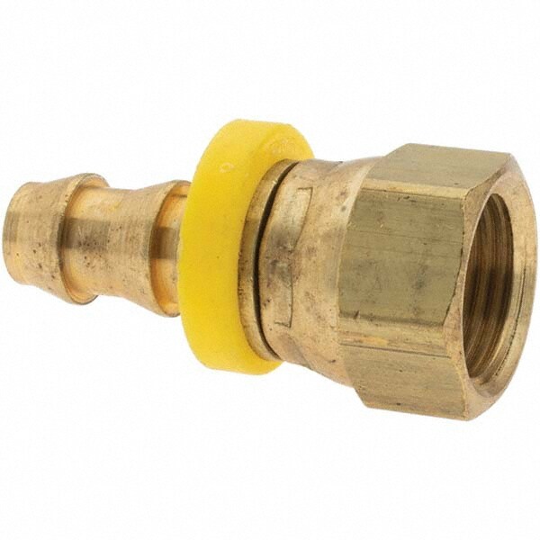Barbed Push-On Hose Female Pipe Swivel: 3/8" NPSM, Brass