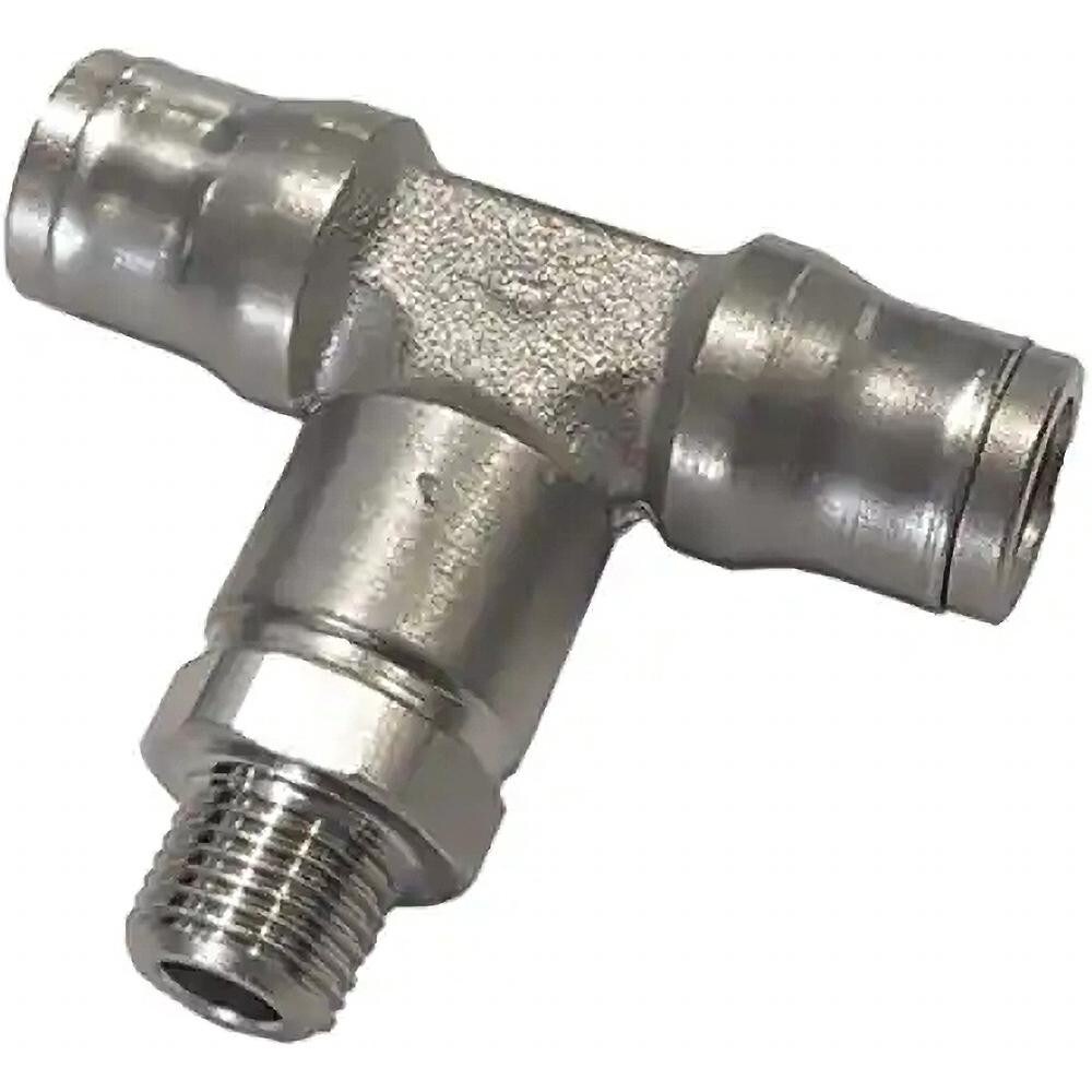 Push-To-Connect Tube to Male & Tube to Male BSPT Tube Fitting: Male Branch Tee, 3/8" Thread