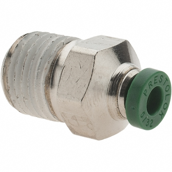Push-To-Connect Tube to Male & Tube to Male NPT Tube Fitting: Male Connector, 1/4" Thread, 5/32" OD