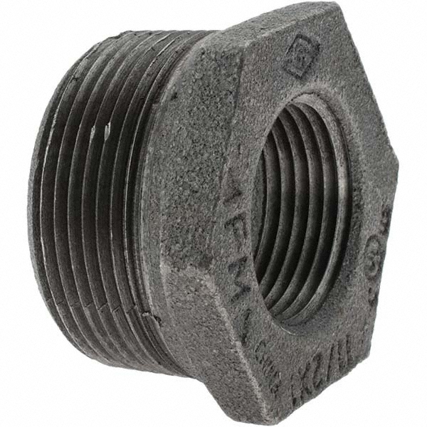 Black Bushing: 1-1/2 x 1", Malleable Iron