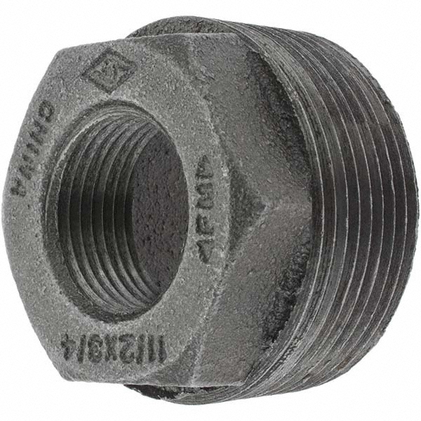 Black Bushing: 1-1/2 x 3/4", Malleable Iron