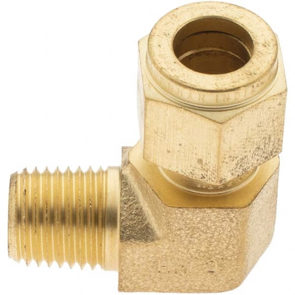 Compression Tube Male Elbow: 1/4" Thread, MNPT