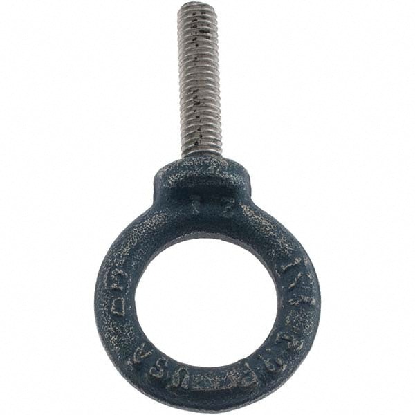 Fixed Lifting Eye Bolt: With Shoulder, M6 x 1.00 Thread, Grade C-15 Steel