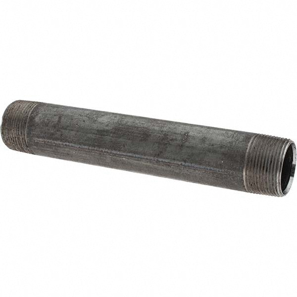 Black Pipe Nipple: 1-1/4" Dia x 9" Long, Schedule 40