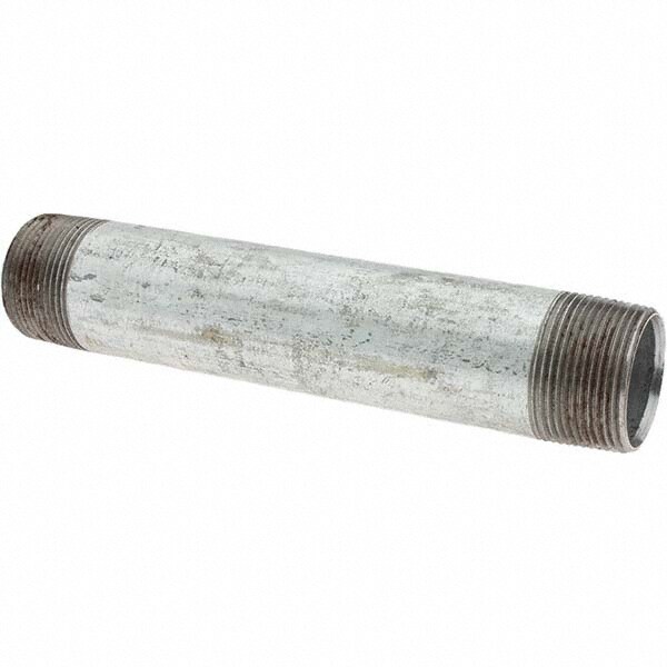 Galvanized Pipe Nipple: 8" Long, Schedule 40