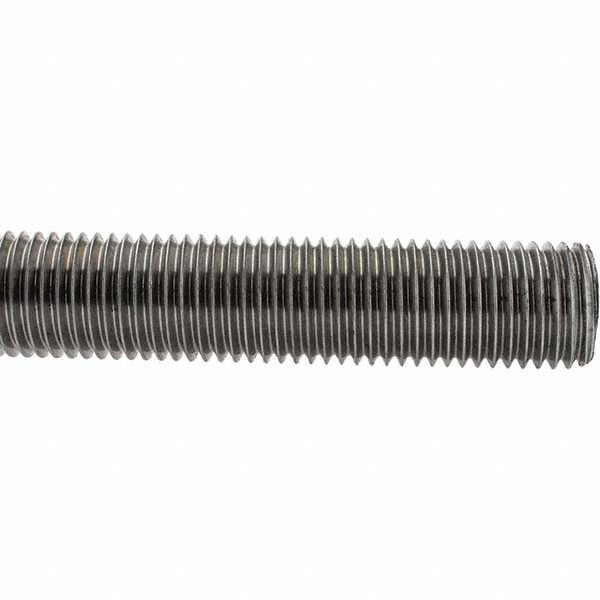 Metric Threaded Rod: M30, 1.00 m OAL, Steel, Bright/Uncoated Finish - Grade 4.6