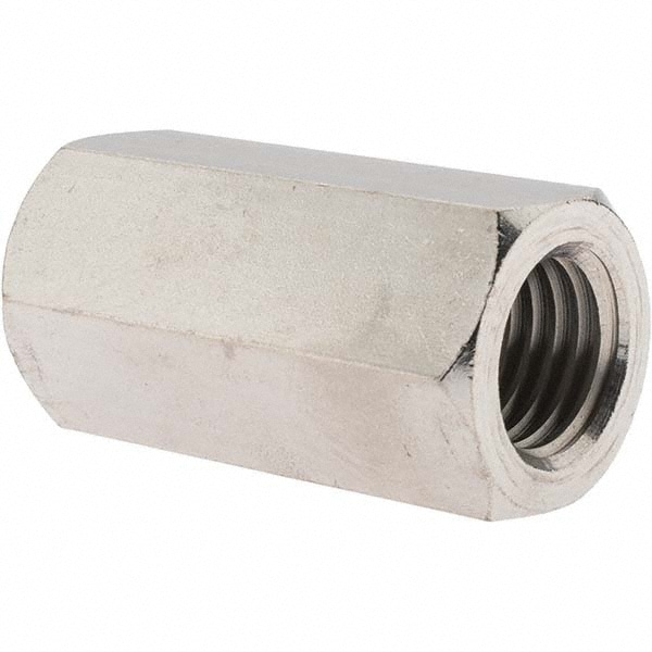 7/8-9 UNC, 2-1/2" OAL Stainless Steel Standard Coupling Nut