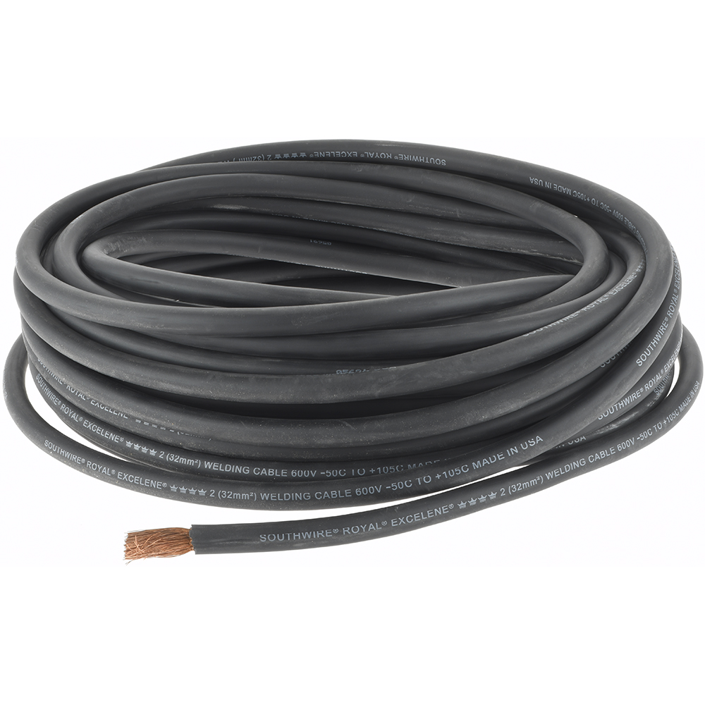 20 FT 6 gauge AWG EXCELENE 105c WELDING CABLE BLACK MADE IN USA COPPER