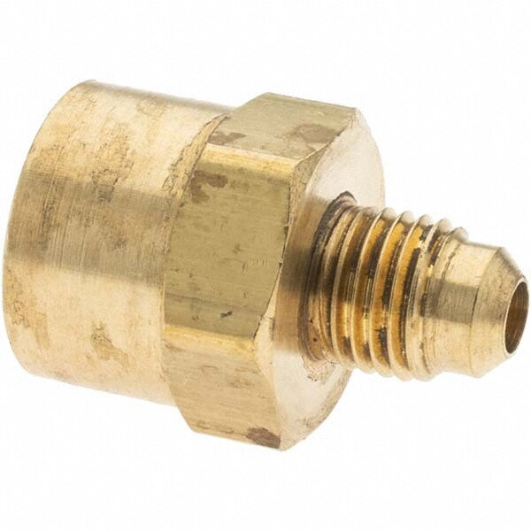 Flared Tube Connector: 1/4" Tube OD, 3/8-18 Thread