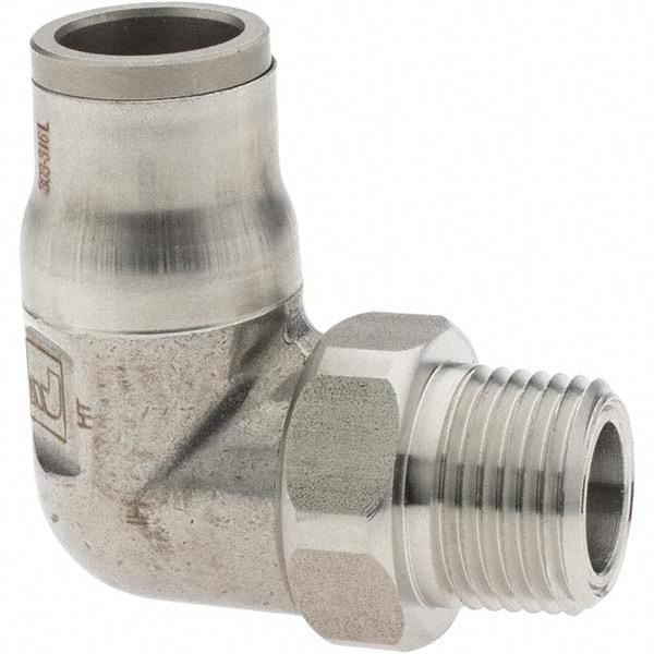 Push-To-Connect Tube to Male & Tube to Male NPT Tube Fitting: 3/8" Thread, 1/2" OD
