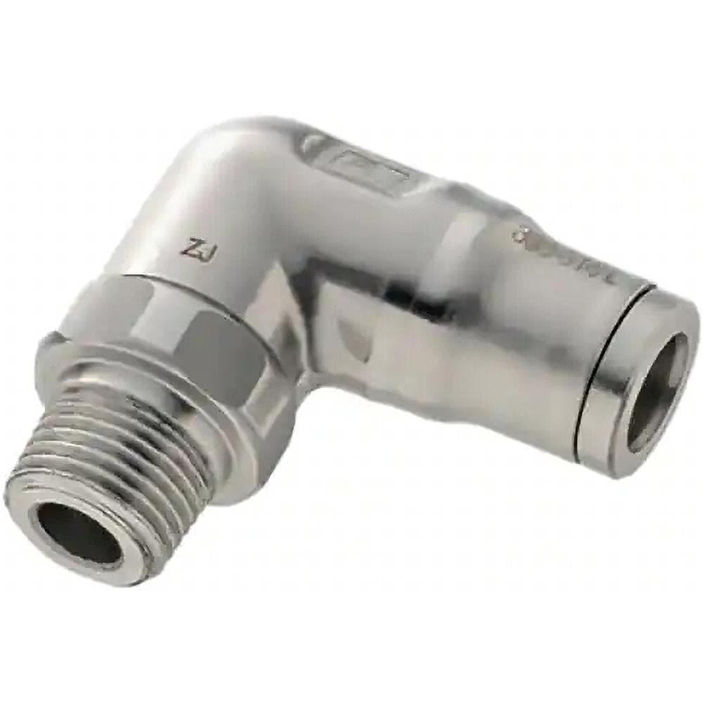 Push-To-Connect Tube to Male & Tube to Male BSPT Tube Fitting: Male Elbow, 1/4" Thread