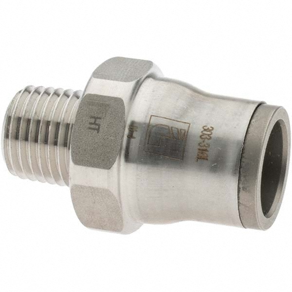 Push-To-Connect Tube to Male & Tube to Male NPT Tube Fitting: 1/4" Thread, 1/2" OD