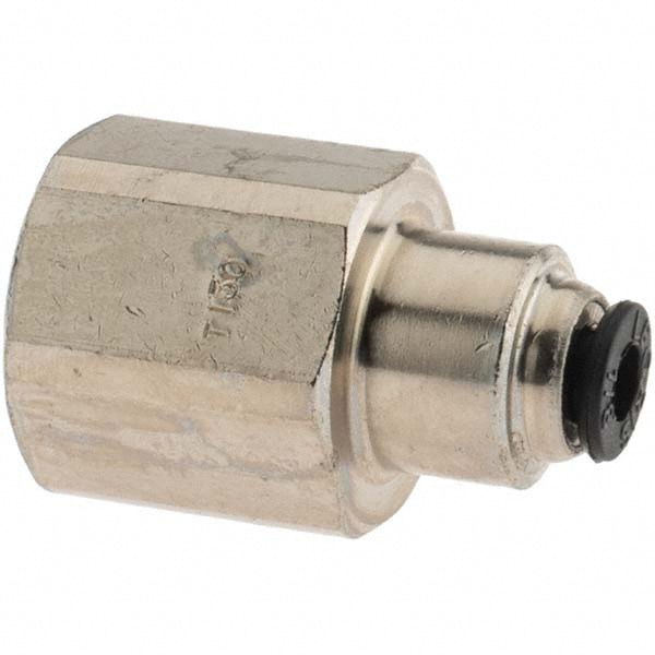 Push-To-Connect Tube Fitting: Connector, 1/4" Thread, 1/8" OD