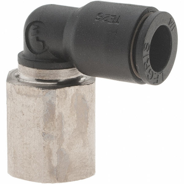 Push-To-Connect Tube Fitting: Female Elbow, 1/8" Thread, 1/4" OD
