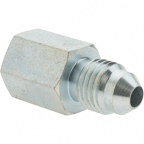 Steel Flared Tube Connector: 1/4" Tube OD, 37 ° Flared Angle