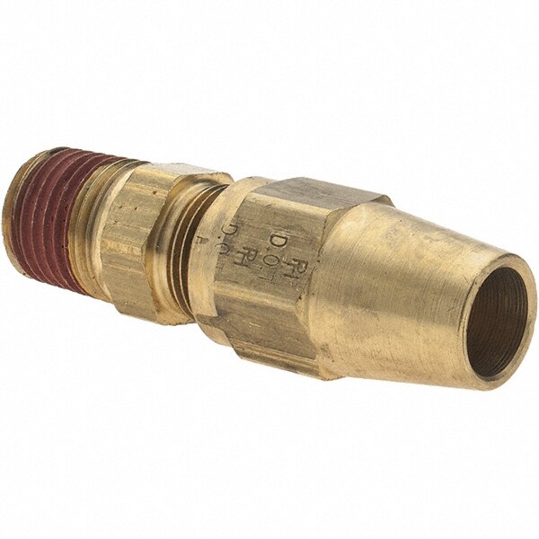 Compression Tube Connector: 1/4-18" Thread, Compression x MNPT