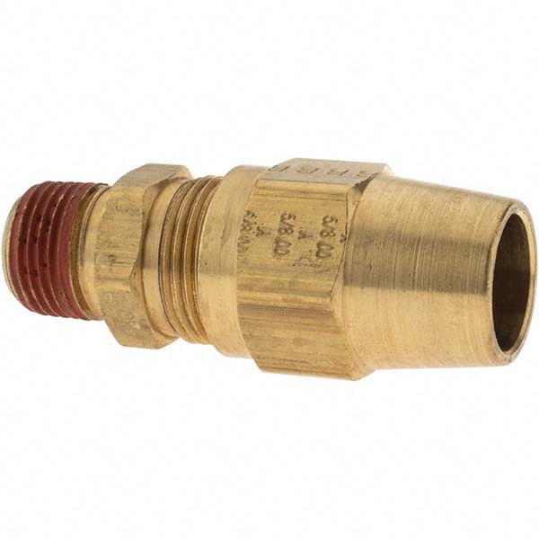 Compression Tube Connector: 3/8-18" Thread, Compression x MNPT