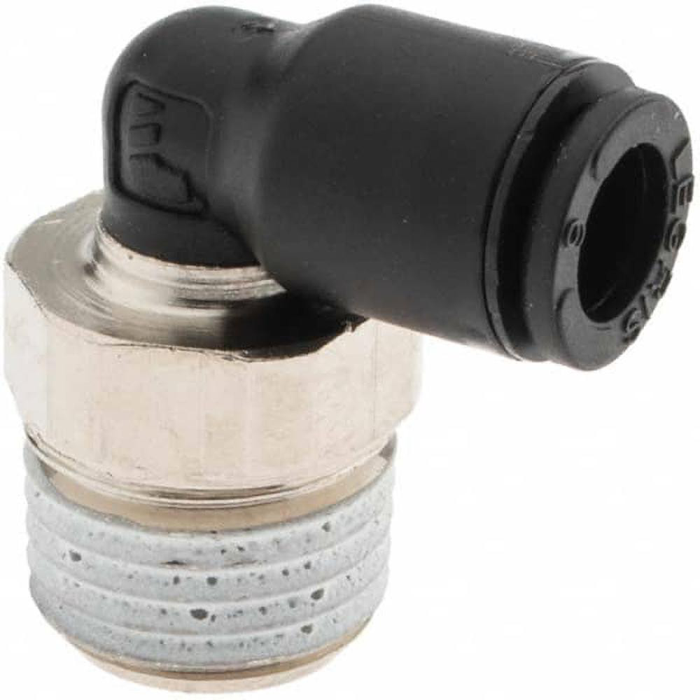 Push-To-Connect Tube to Male BSPT Tube Fitting: 90 ° Male Elbow, 3/8" Thread