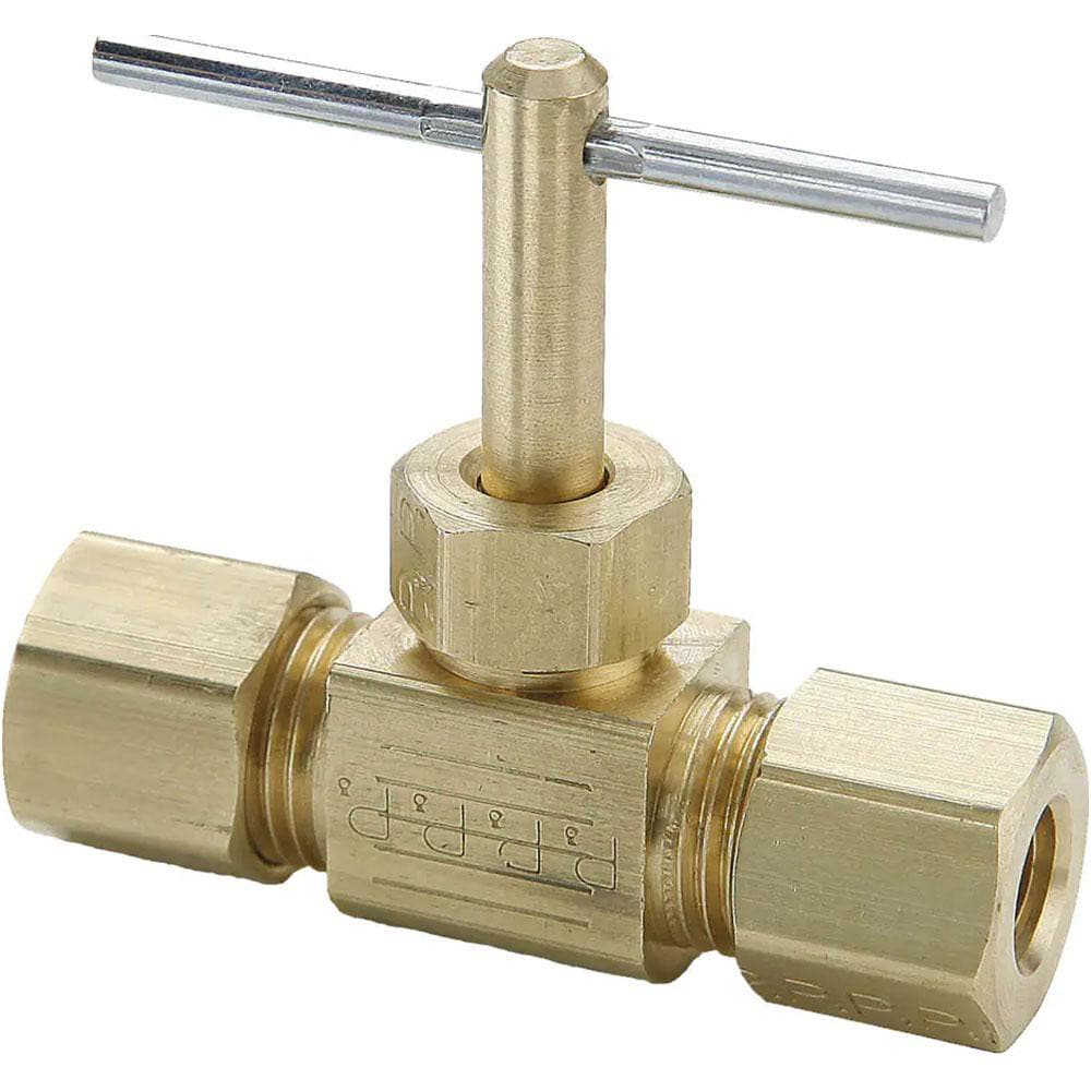Needle Valve: Straight, 1/4" Pipe, Brass Body