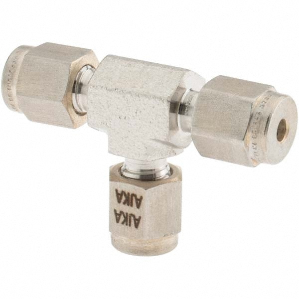 Compression Tube Union: 1/8" Thread, Compression x Compression x Compression