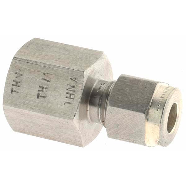 Compression Tube Connector: 1/4" Thread, Compression x FNPT