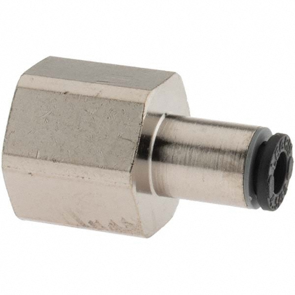 Push-To-Connect Tube Fitting: Connector, 1/4" Thread
