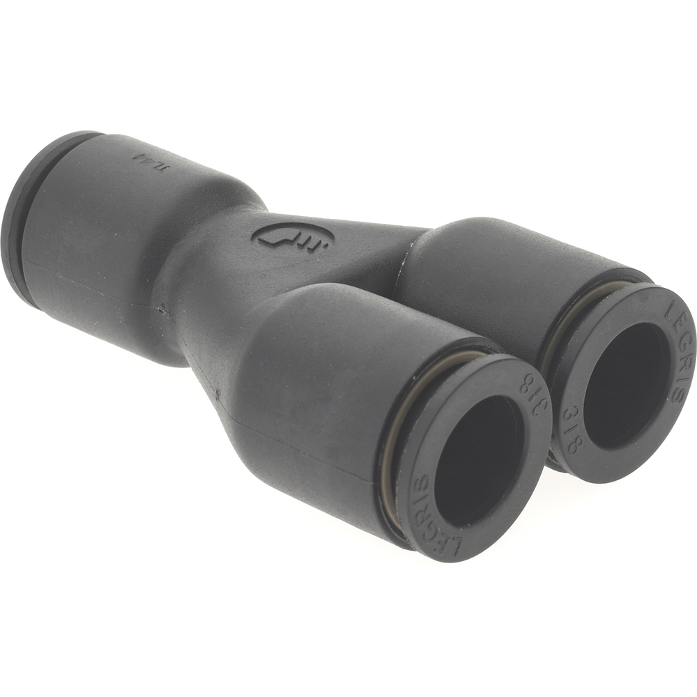 Push-To-Connect Tube to Tube Tube Fitting: Union Y, 3/8" OD