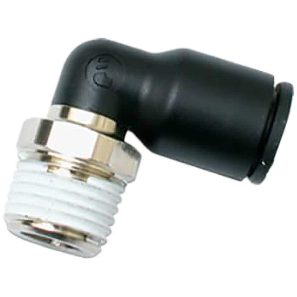 Push-To-Connect Tube Fitting: Male Elbow, 1/16" Thread, 1/8" OD
